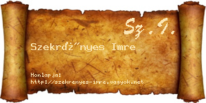 Szekrényes Imre névjegykártya